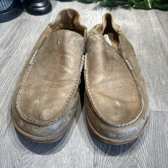 Olukai Moloa Men's Leather Slip On Shoes Water Beach Brown Size 11 - Picture 3 of 10